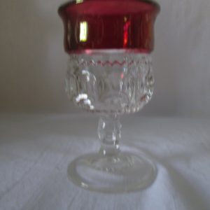 Antique Beautiful Red Flash Glass Kings Crown Cordial Mint Condition Turn of the century