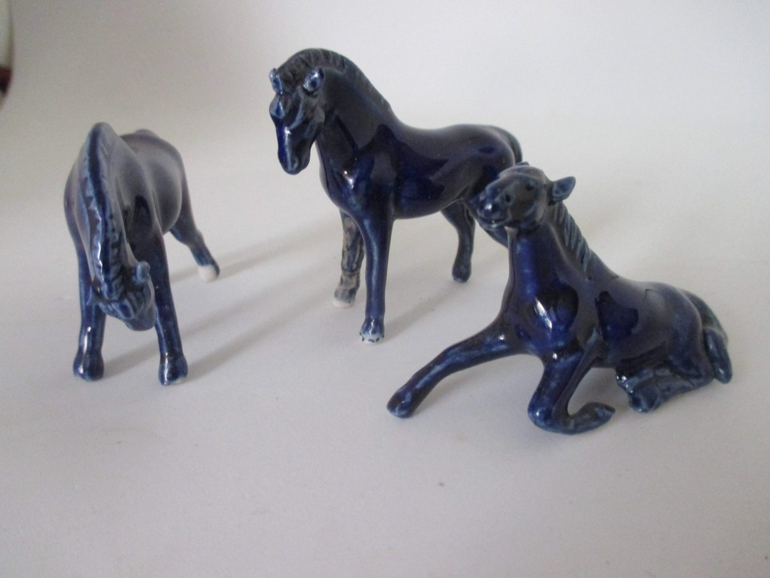 Antique Fine Porcelain Tang Horses Chinese Burial Pieces cobalt blue ...