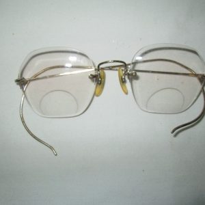 Antique Granny Glasses no rims gold trim and bows Bifocals Display Glasses Eyeware Gold Filled 1/10th 12Kt