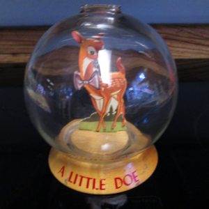 Antique Vic Moran Bubble Bank Glass with A little Doe Deer  Inside Unused and Sealed bottom Almost Mint