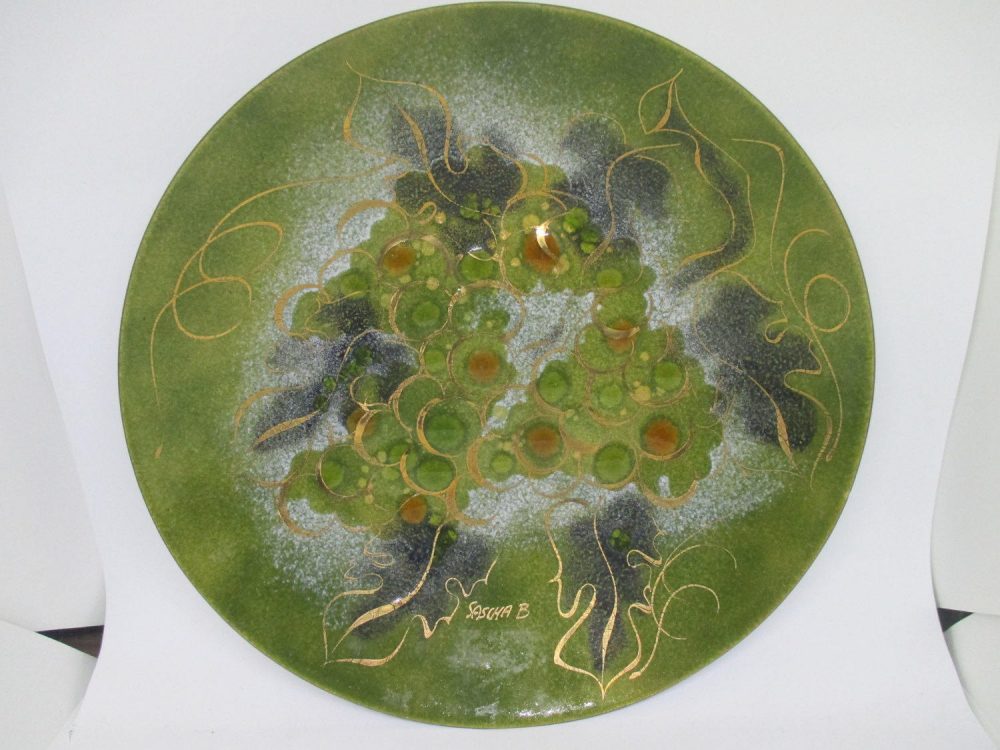 Beautiful Artisan Made Signed Sasha B. Mid Century Enameled Plate Bowl ...