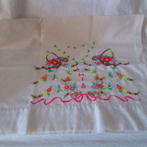 Beautiful Detailed His Embroidered pillowcase single All embroidered work done by hand