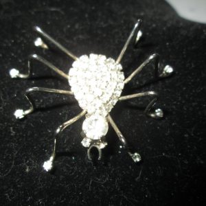 Beautiful Fantastic Rhinestone Fancy Funny Neat Spider Silvertone Brooch including rhinestone feet WOW pin brooch Vintage