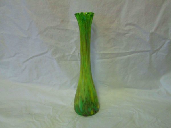 Beautiful Mid Century Art Glass Bud Vase Glass Multi Colored