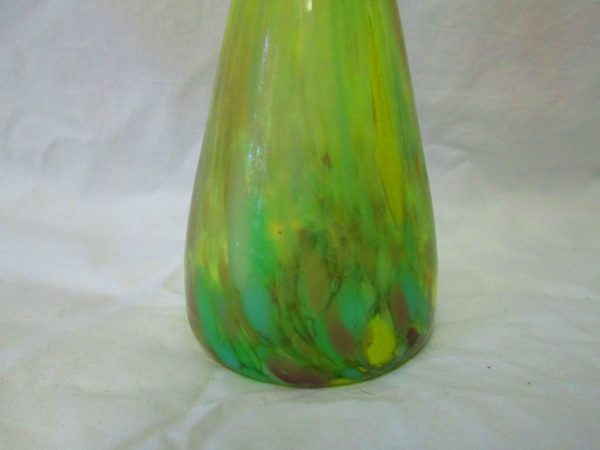 Beautiful Mid Century Art Glass Bud Vase Glass Multi Colored