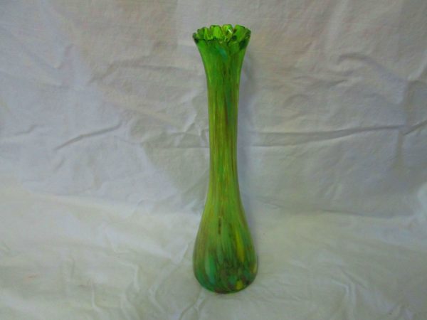 Beautiful Mid Century Art Glass Bud Vase Glass Multi Colored