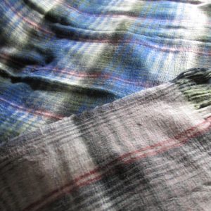 Beautiful New old stock Alpaca Wool Blanket reversible plaid blanket gray burgundy and grey glue burgundy