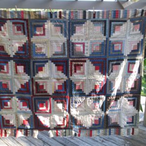 Early 1900's hand stitched quilt top unfinished needs repair/completion feed sack very neat piece