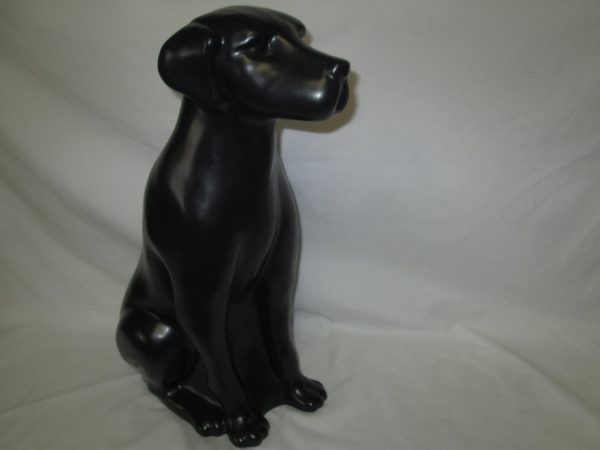 Fantastic 18" tall Statue Large Haeger USA Pottery Tall Dog Figurine Black American Made Giant Dog Statue Matte Finish Farmhouse Collectible