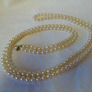 Fantastic 1950's Faux Pearl Necklace Extra Long 54"