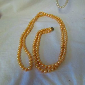 Fantastic 1950's Ivory Faux Pearl Necklace Extra Long 52"