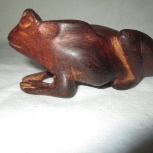 Fantastic Carved Rosewood Frog Figurine Hand carved great detail