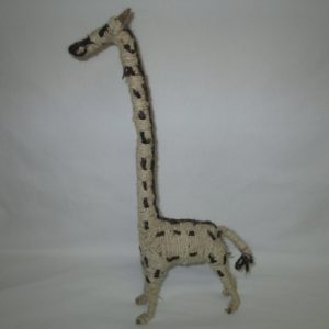 Fantastic Long neck Giraffe Wool Figurine Hand Made Mid Century Modern Decor