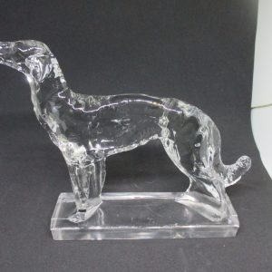 Fantastic Pair Clear Glass Greyhound Dog Bookends Art Deco Collectible display cottage farmhouse mod retro decor