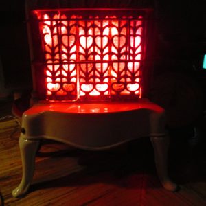 Upcycled Repurposed Enamel Gas Stove Night Light LED burning electric door stop decor fireplace