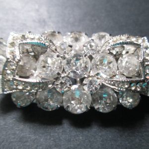Vintage Beautiful Rhodium Plated Eisenberg Brooch Rhinestones signed Jewelry WOW Piece Wedding Evening Jewelry