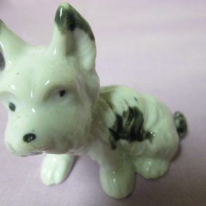 Vintage China Dog Figurine Black and white Scottie Japan