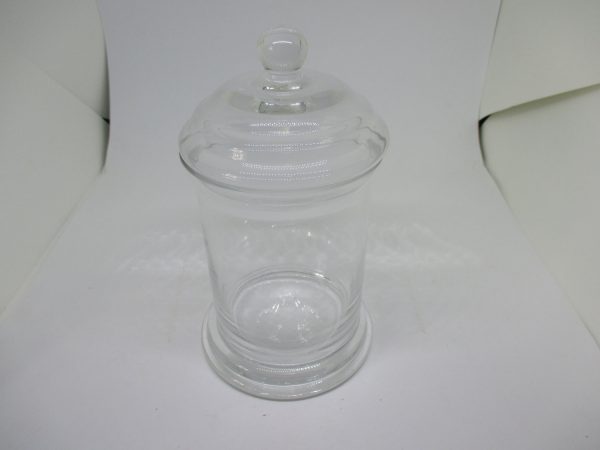 Vintage Crystal Apothecary Jar Beautiful sound and size Candy dish trinkets marbles cat treats sewing notions collectibles display jar