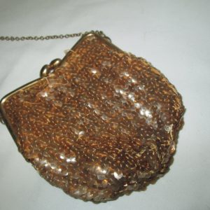 Vintage Gold Sequins Early Mid Century Gold Bag Lined with gold fabric