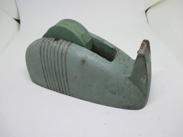 Vintage Heavy Duty Metal Desk top tape dispenser Scotch Dispenser with original label