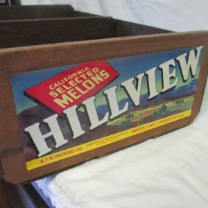 Vintage Hillview California Melons Crate Great Condition Vintage wooden storage crate box garden garage decor