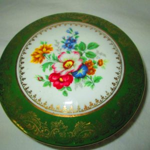Vintage Limoges France Fine Bone China Trinket Dish Floral pattern top gold trimmed box