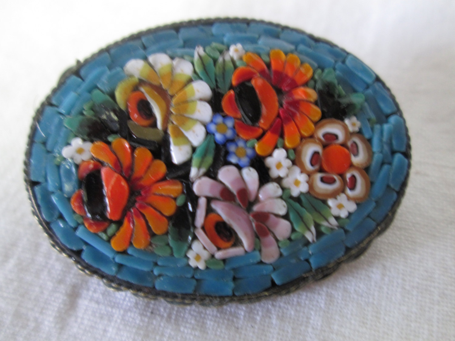 Vintage micro sales mosaic brooch