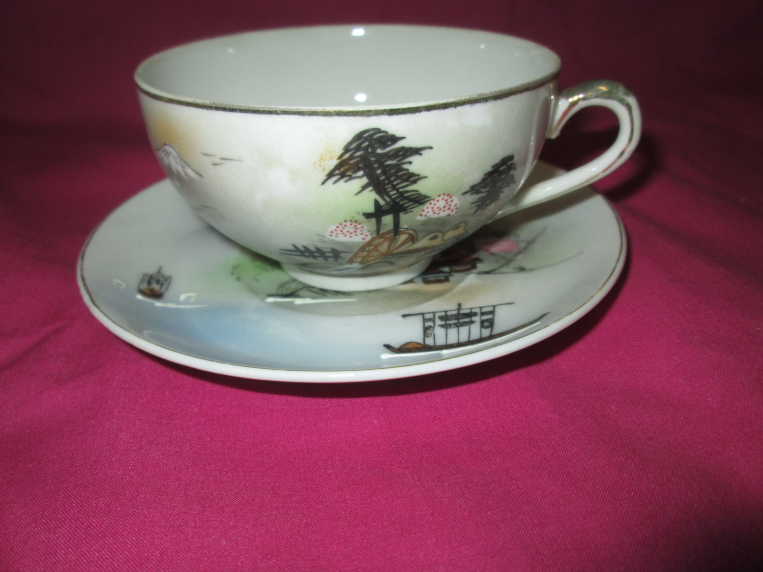 Early Vintage Geisha Girl Lithophane Cup and Saucer set www ...