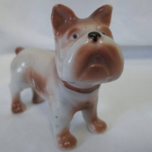 Vintage Miniature Dog Figurine Brown Fine China Occupied Japan Boxer