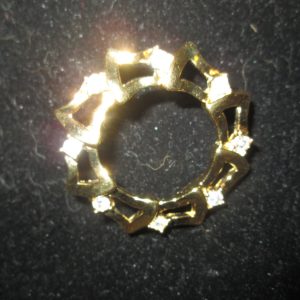 Vintage Monet Brooch Gold with Rhinestones Brilliant Shine Great Condition marked Monet Vintage Jewelry
