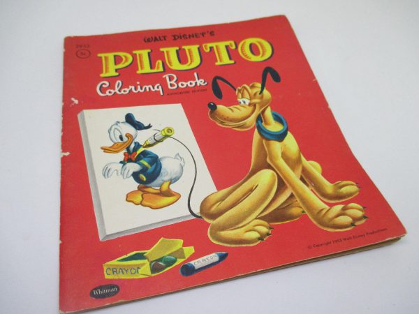 Vintage Pluto Disney Coloring book 1955 Walt Disney Productions Collectible Disney Pluto