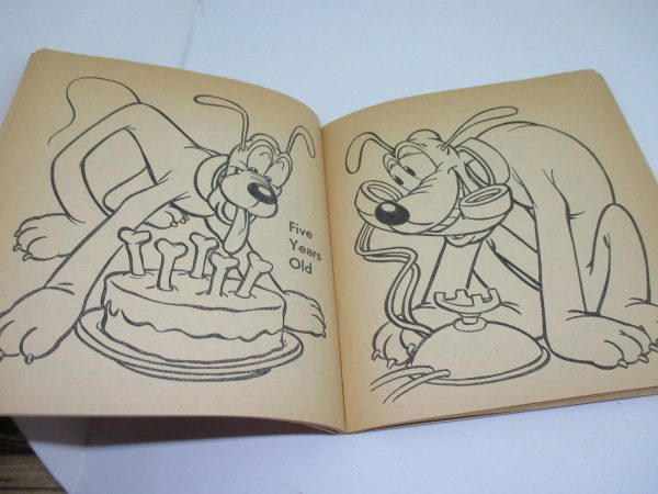 Vintage Pluto Disney Coloring book 1955 Walt Disney Productions Collectible Disney Pluto