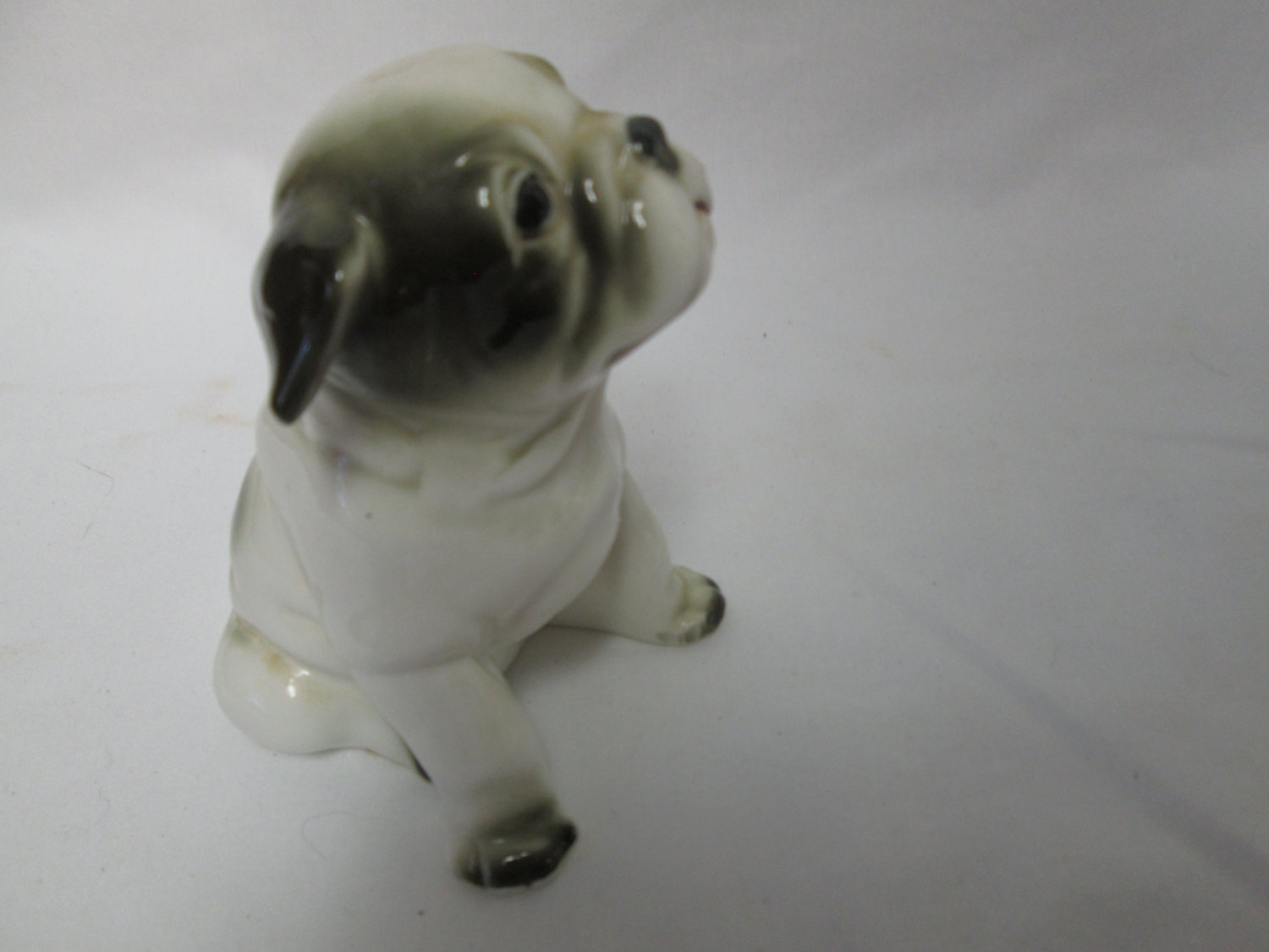 Vintage Puppy English Bulldog figurine fine china Japan Mid Century 3 1 ...