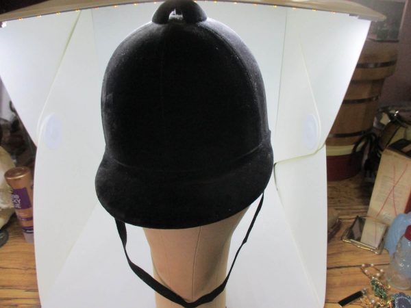 Vintage Riding Velvet Hat Equestrian Horse black 6 3/4 Women's riding hat Farmhouse Collectible Vintage display