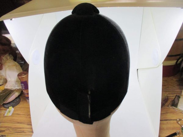 Vintage Riding Velvet Hat Equestrian Horse black 6 3/4 Women's riding hat Farmhouse Collectible Vintage display