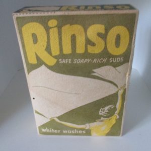 Vintage Rinso White Laundry Soap with original contents Mommy Loves Rinso 'cause it Gets Out Dirt...Fast Vintage laundry display advertising