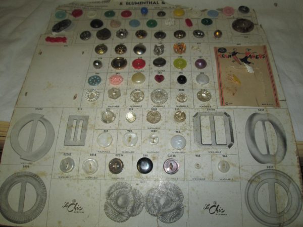 Vintage Salesman Sample Button Cards 1949 Rhinestones, glass, plastic B. Blumenthal Co. Inc Spring & Summer