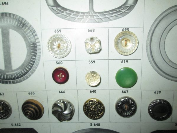 Vintage Salesman Sample Button Cards 1951 Rhinestones, glass, plastic B. Blumenthal Co. Inc Spring & Summer