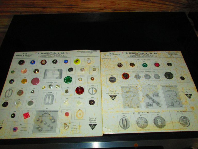 Vintage Salesman Sample Button Cards 1954 Rhinestones, Glass, Plastic B ...