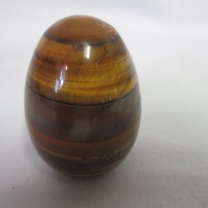 Vintage Stone Egg Tiger Eye Brown Orange Rust Polished Egg Figurine 2 1/2" tall 1 1/4" across Figurine