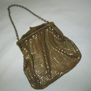Vintage Whiting and Davis 1940's Gold Mesh Purse Change purse wristlet