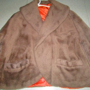 1950's Fantastic Women's short faux fur jacket with pockets large collar short jacket coat vintage womens coat jacket cover