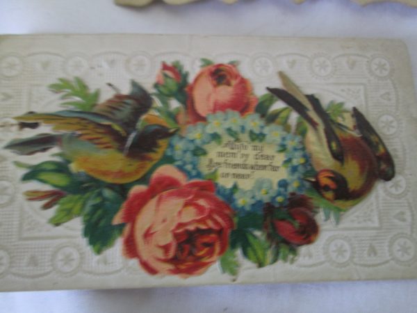 Antique greeting cards valentines miniature victorian pieces lot of 18 pieces