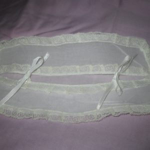 Antique Shear Cotton Hankie Fabric with Lace Hankie Bag Lace & Ribbon ties