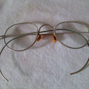 Antique Wire Rim Silver tone Ornate Pattern Rims Eye glasses Eyeglasses
