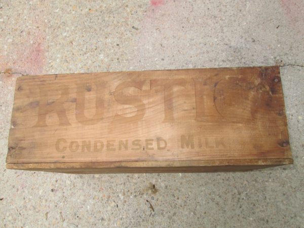 Antique wooden rustic condensed milk box Michigan Condensed Milk Co.