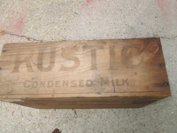 Antique wooden rustic condensed milk box Michigan Condensed Milk Co.