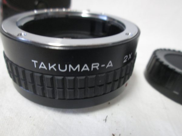 Asahi Takamura 2X Tele converter F/ PENTAX PK-A in leather case Japan