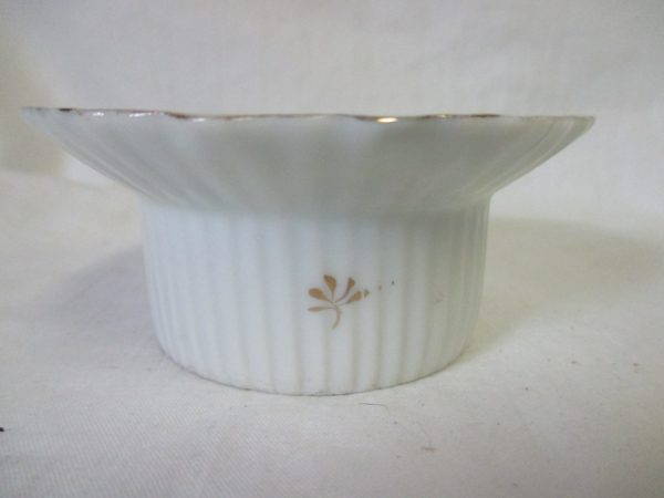 Beautiful Antique Ramekin Porcelain with tiny flowers pin dish trinket ring dish bowl shabby chic farmhouse cottage porcelain