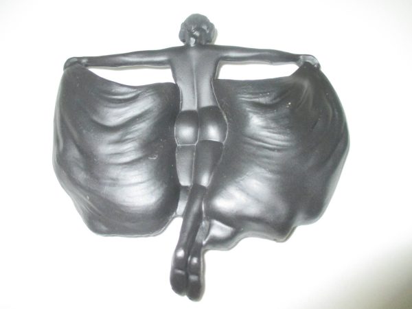 Beautiful Art Deco Risque Woman Nude back iron change holder figurine collectible display cast iron detailed